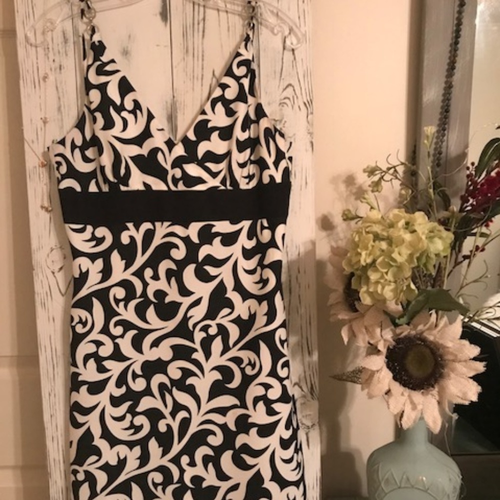 Ann Taylor Navy and White Dress Size 6